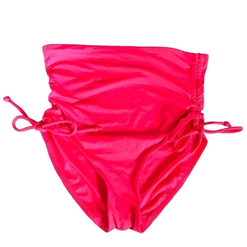 Spanx High Waisted Swim Bottom Ruched Tied Sides  Sz. Small S Raspberry